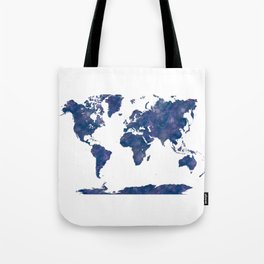 world map in watercolor blue color Tote Bag