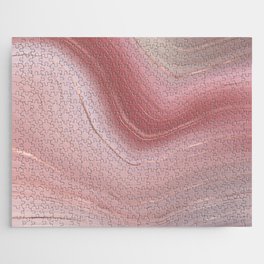 Pink Rose Gold Agate Geode Luxury Jigsaw Puzzle