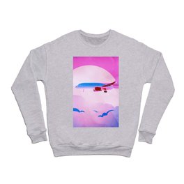 Imaginary Journey - Retro Pink Blue Sunrise Crewneck Sweatshirt