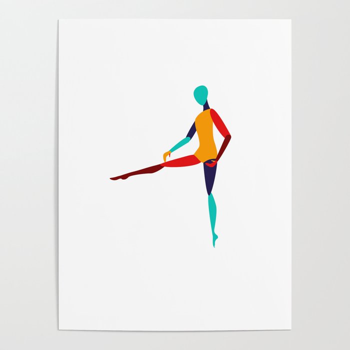 Abstract art print colorful people Poster