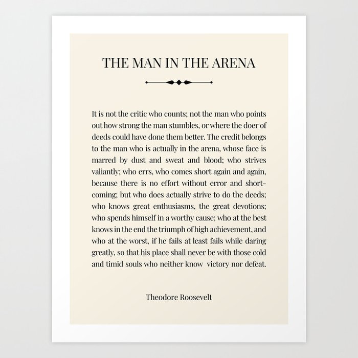 The Man In The Arena: Vintage Edition Art Print