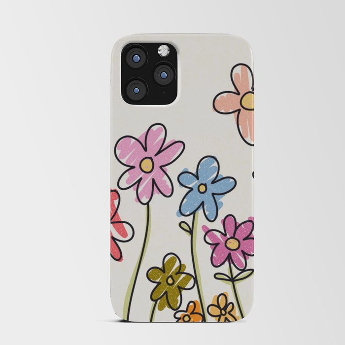 scribble flowers iPhone Card Case