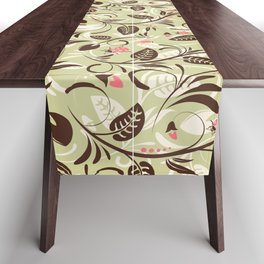 Flowers and Ladybug Decorative Design Table Runner