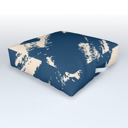 Abstract Charcoal Art Blue Beige Outdoor Floor Cushion