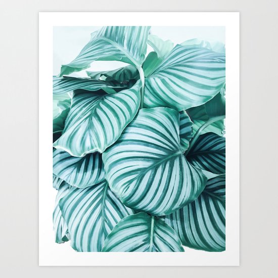 Long embrace - teal green Art Print