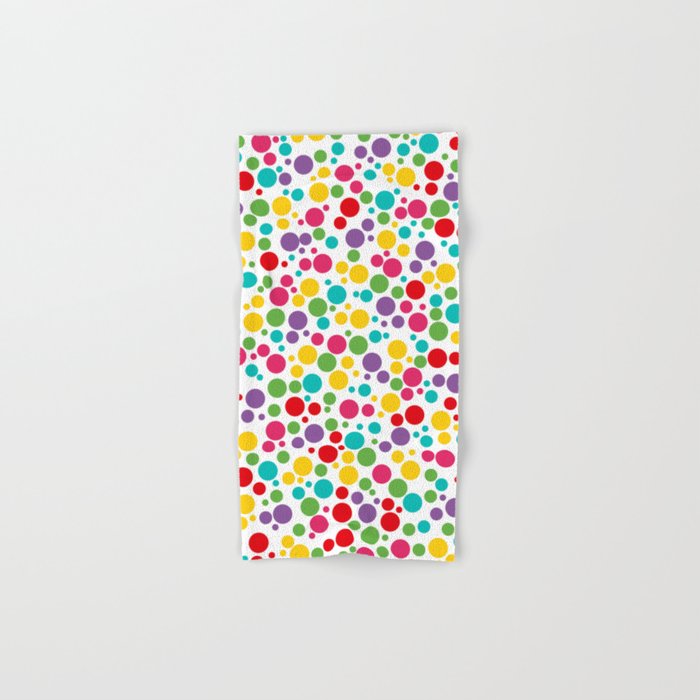 Colorful Abstract Rainbow Polkadot Hand Bath Towel By Go Colorful Abstract Rainbow Polkadot Hand Bath Towel