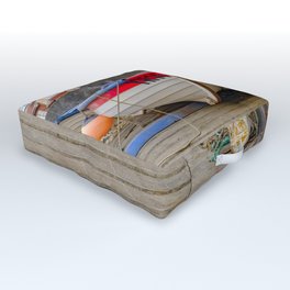 Norfolk coast fishing boat Outdoor Floor Cushion