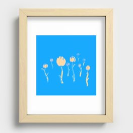 Flowers - Bright Blue Recessed Framed Print