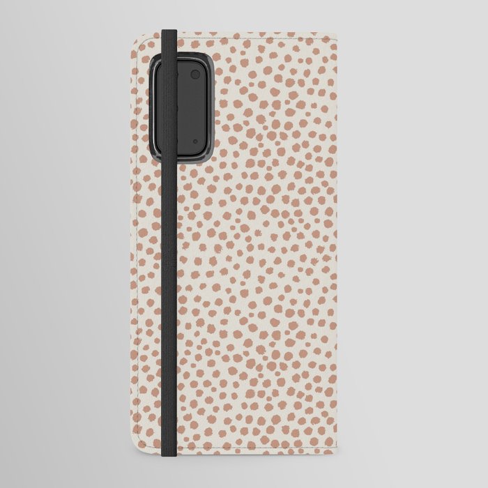 Dots Handrawn - Rose Tan on Alabaster White Android Wallet Case