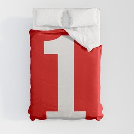 Number 1 (White & Red) Duvet Cover