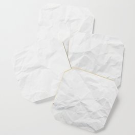 Texture Of Crumpled White Paper Coaster