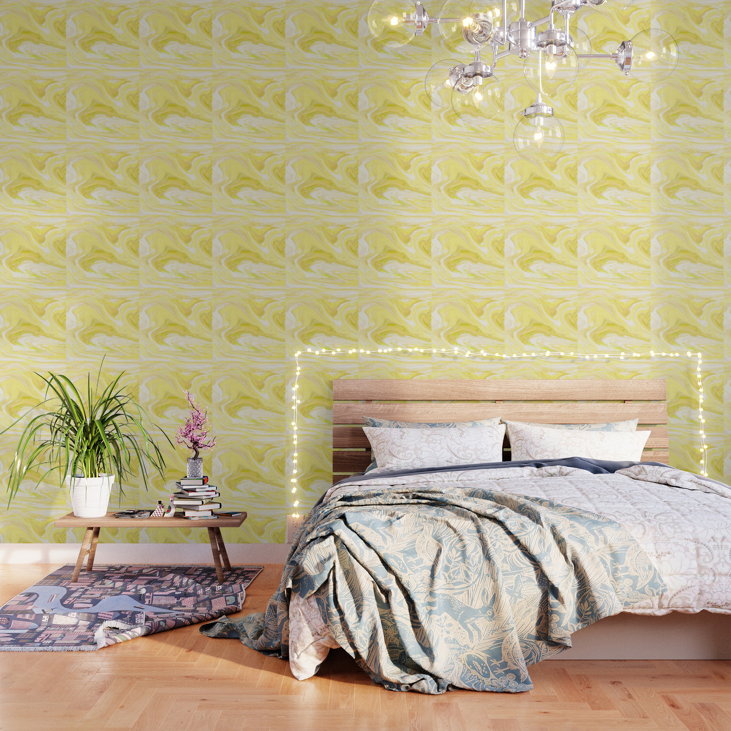 Cute Yellow Marble Design Wallpaper by