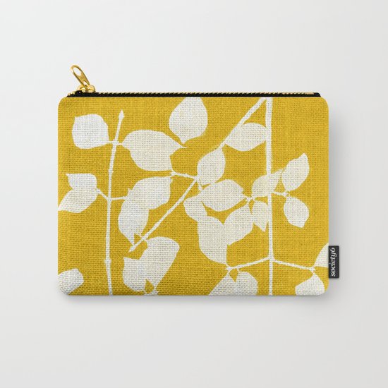 white branch on golden tone Carry-All Pouch