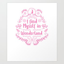 Princess in Wonderland Fairytale Art Print | Wonderland, Floral, Princecharming, Girls, Fairytale, Princess, Doll, Painting, Pink, Decorative 