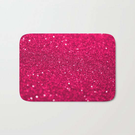 Bright Pink Glitter Bath Mat