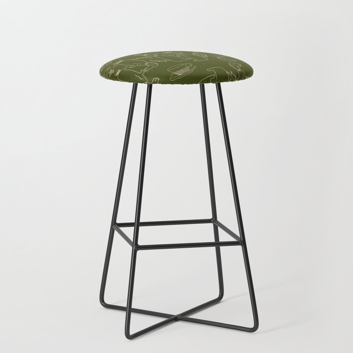 Pup Pattern Bar Stool