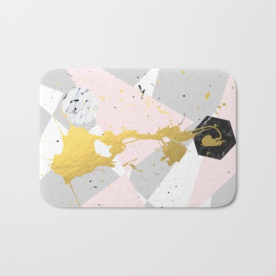 Gold Splatter #society6 #decor #buyart Bath Mat