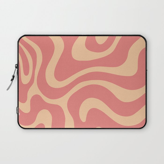 Warped Swirl Marble Pattern (coral/pink/peach) Laptop Sleeve