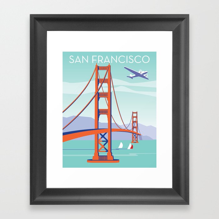 San Francisco: Golden Gate Bridge Framed Art Print