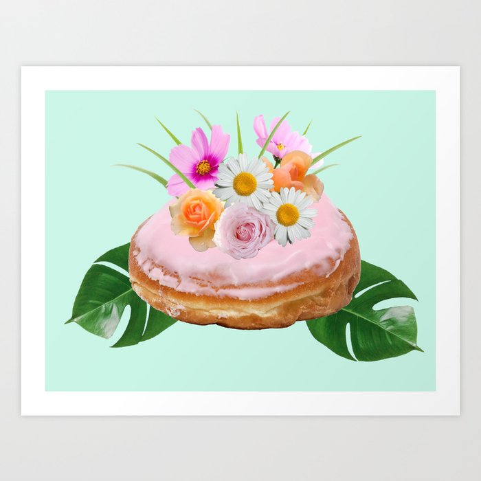 Donuts are Pink, Violets are Blue Art Print