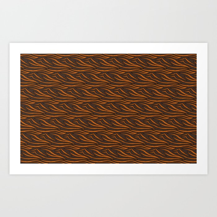 Wooden Tiger Waves Art Print