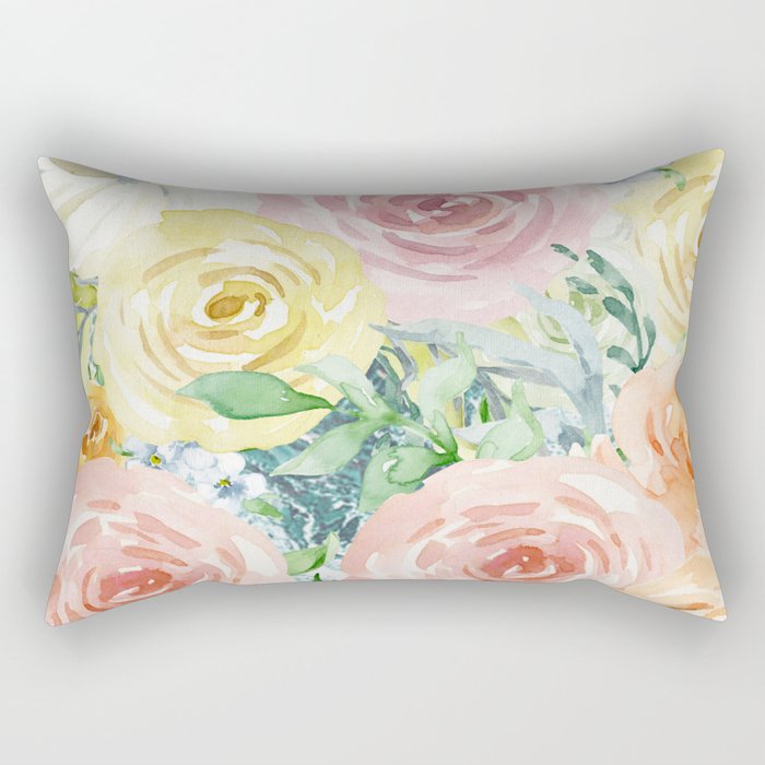 Botanical Pastel Beauty Rectangular Pillow