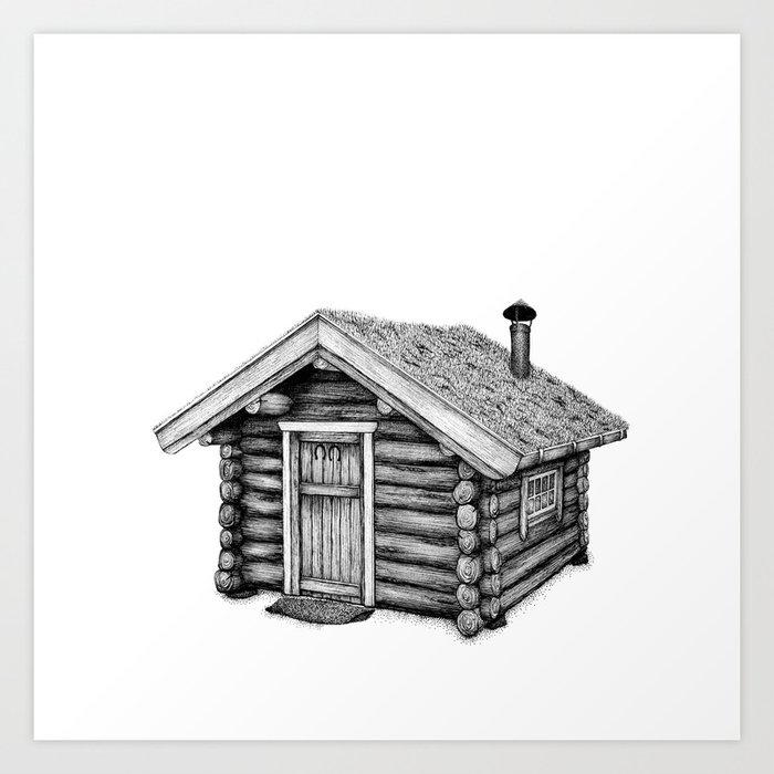 Little Log Cabin Art Print By Etchno Society6