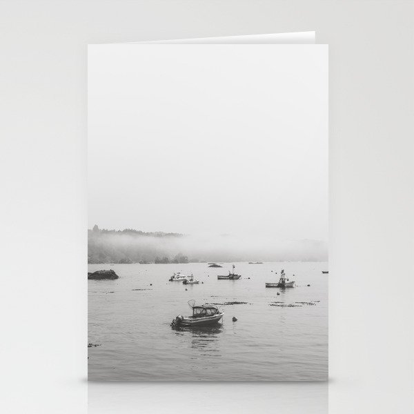 Fishing Boats in the Fog - California Coast Travel Photography Stationery Cards