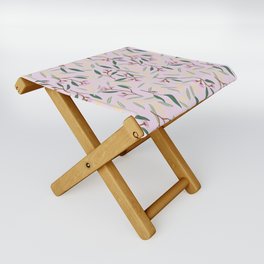 Wattle and gum blossoms pink Folding Stool