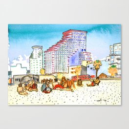 geula beach, tel aviv Canvas Print