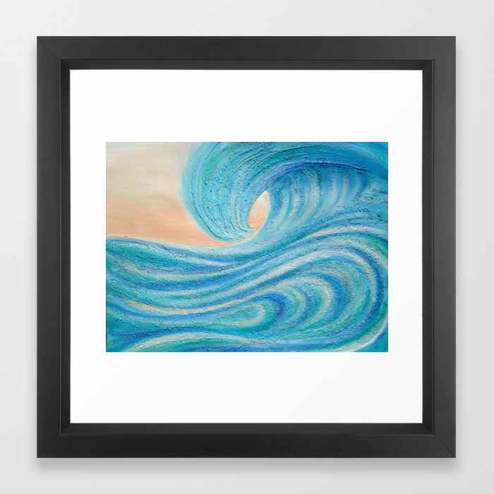 A Wave From It All Beach Surf Art Painting Framed Art Print By