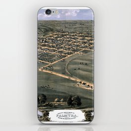 Palmyra-Missouri-1869 vintage pictorial map iPhone Skin