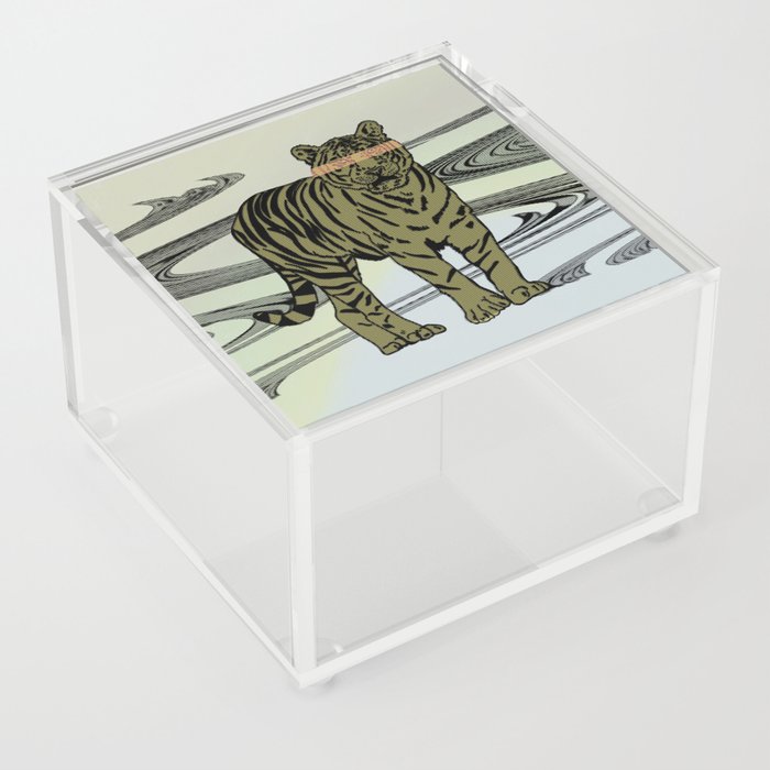 Graphic Tiger Glitch Acrylic Box