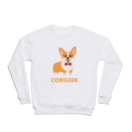 Corgeek Corgi Dog Crewneck Sweatshirt | Graphicdesign, Curated, Cute, Sable, Pembroke, Dog, Red, Giftforacorgi, Glasses, Corgeek 