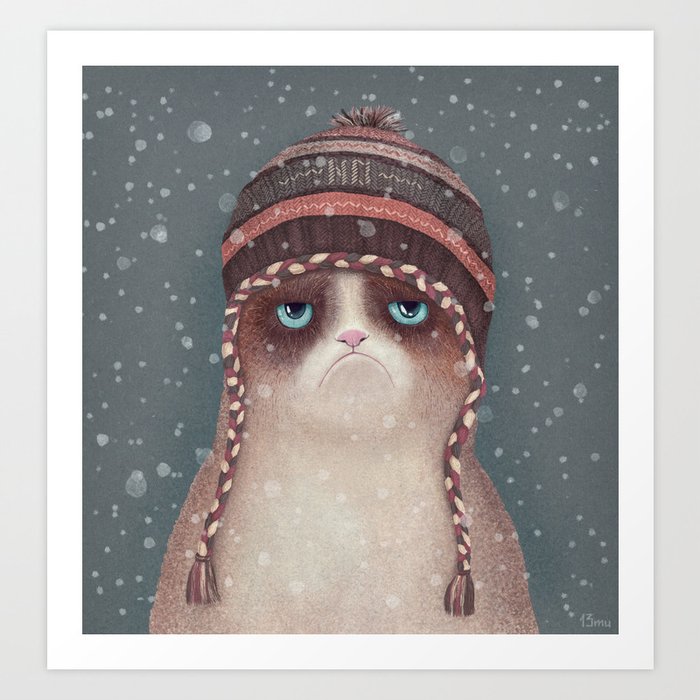 Christmas Cat Art Print