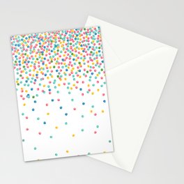 Watercolor Circles Confetti Falling  Stationery Cards