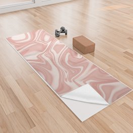 Elegant Blush Pink Liquid Marble Abstract ,Swirl Pattern,Simple Fluid Art, Yoga Towel