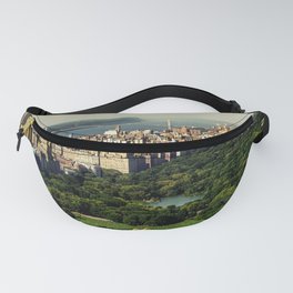 New York City Manhattan aerial view with Central Park and Upper West Side at sunset Fanny Pack