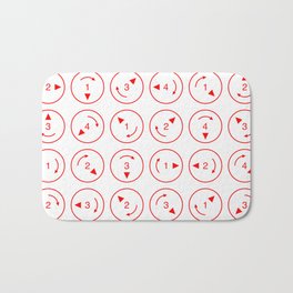 Rotations (Instructions and Code series) Bath Mat | Speed, Circles, Instructions, Shadows, Design, Graphic, Rotations, Chart, Animation, Gelman 