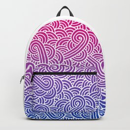 Ombré bisexual colours and white swirls doodles Backpack
