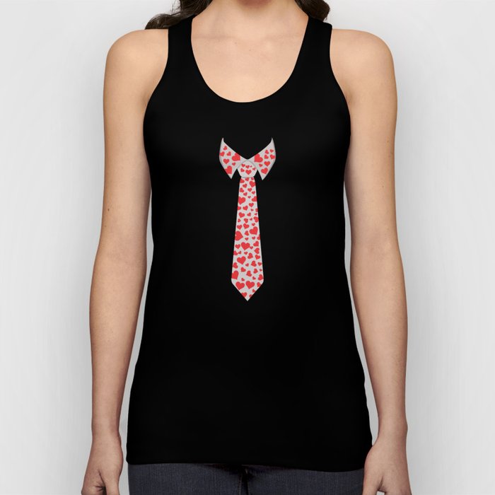 Valentines Tie Costume Hearts Day Valentines Day Tank Top