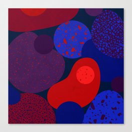 Terrazzo red blue purple night Canvas Print