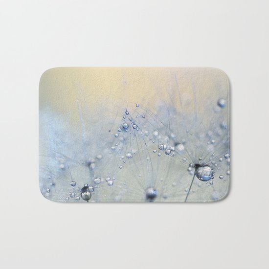 ice blue dandelion Bath Mat