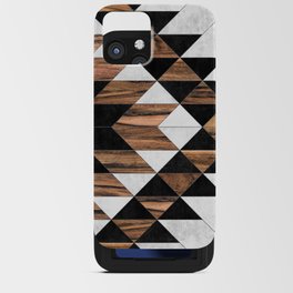 Urban Tribal Pattern No.9 - Aztec - Concrete and Wood iPhone Card Case