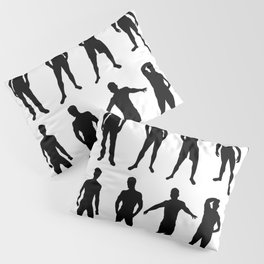 Set of 12 sexy men silhouettes on white background Pillow Sham