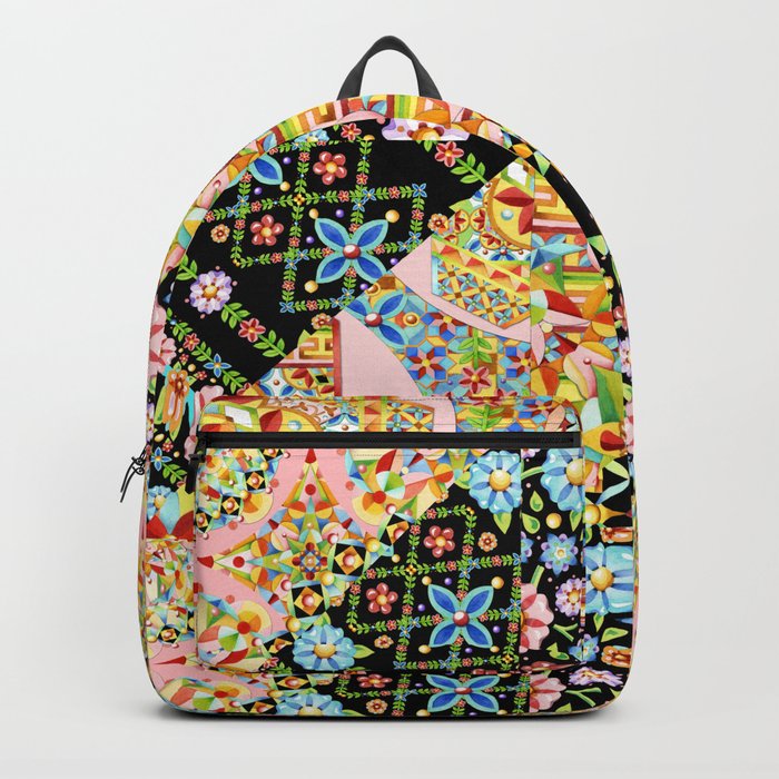 Crazy Patchwork Triangles Backpack