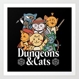 Dungeons and Cats Art Print