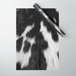 Faux Cowhide, Black and White Wild Ranch Animal Hide Print Wrapping Paper