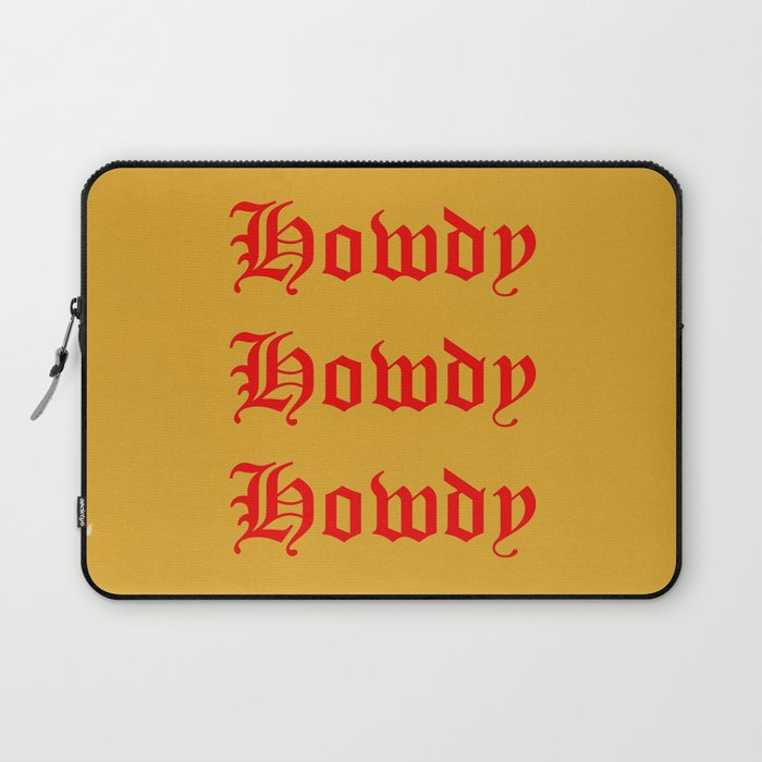 Old English Howdy Red and gold Laptop Sleeve
