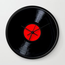 Blank Red Record Label Wall Clock